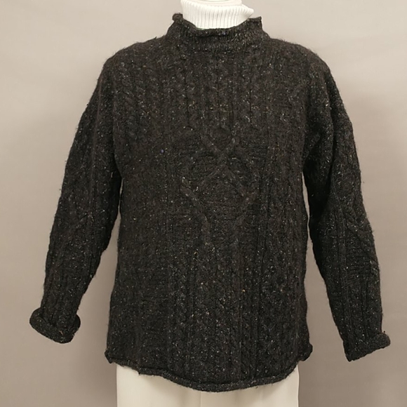 Blarney Woolen Mills Ireland Sweaters - Charcoal Heather Irish Wool Sweater Boxy Shrunk2Sm